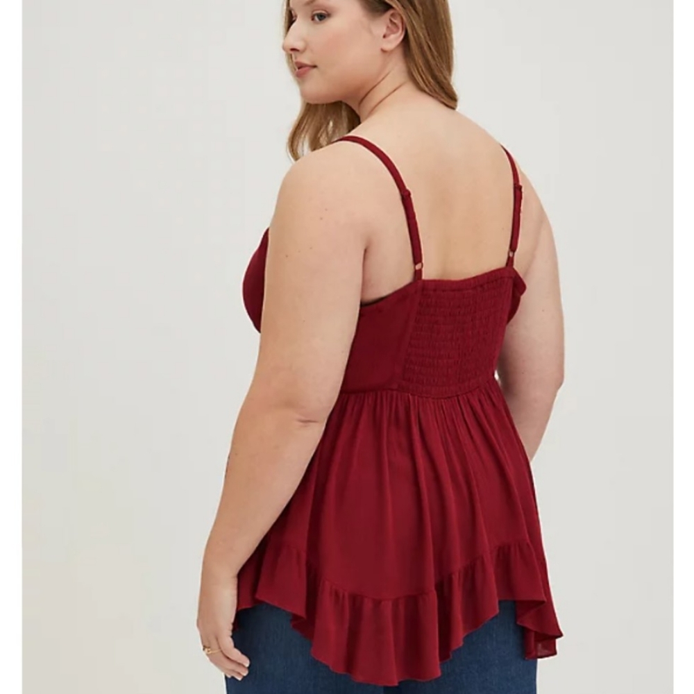 Babydoll tank red crinckle gazcue - Picture 5 of 6